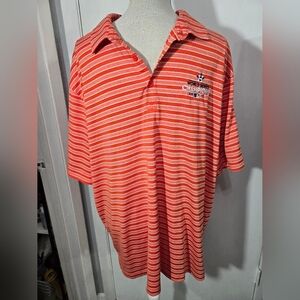 Columbia Striped Polo Shirt With Embroidered houston Astros Logo Sz XXL